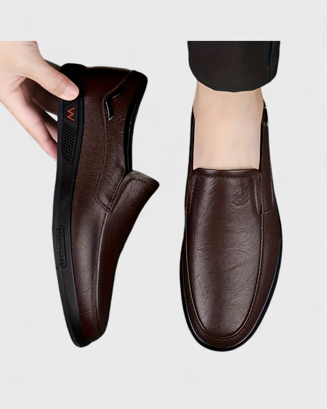 Wojtek | Męskie skórzane półbuty typu slip-on