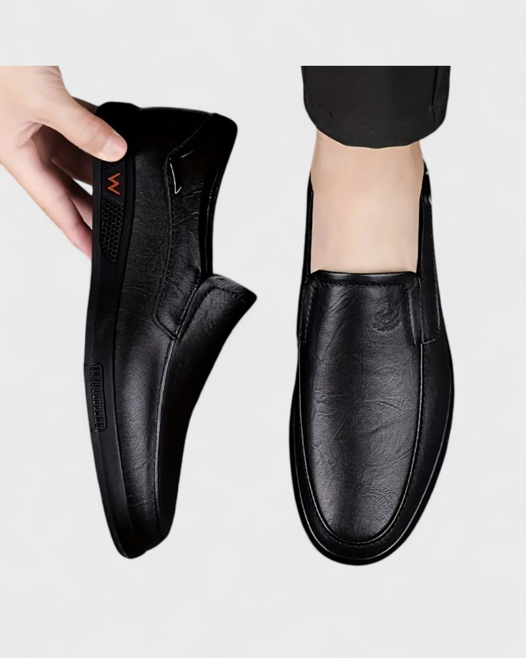 Wojtek | Męskie skórzane półbuty typu slip-on