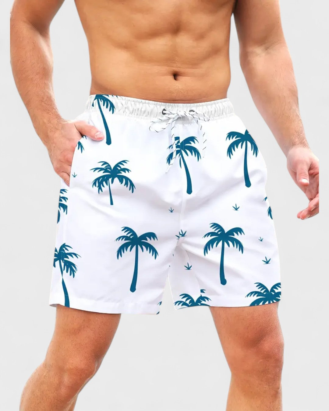 Bartek | Szorty Plażowe z Motywem Palm