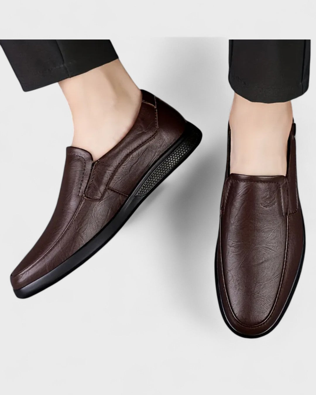 Wojtek | Męskie skórzane półbuty typu slip-on